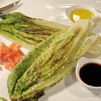 Grilled romaine hearts Caesar (vegan option substitutes the dressing and omits parm) at Ursa Kitchen in Mammoth Lakes