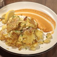 Crispy potatoes (vegan option substitutes duck fat, omits parm) at Ursa Kitchen in Mammoth Lakes