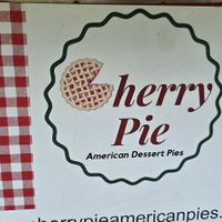 Logo on the pop up van that attends markets at Cherry Pie - American Dessert Pies in Melbourne