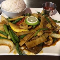 Stir fry at My Thai Vegan Cafe in Boston