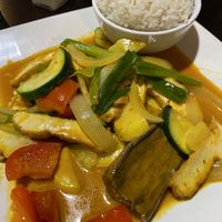 Red curry was not spicy, rice was undercooked, small portions  at My Thai Vegan Cafe in Boston