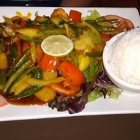 Sweet and sour "chicken" at My Thai Vegan Cafe in Boston