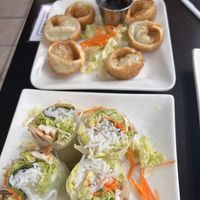 Fried dumplings and summer rolls  at My Thai Vegan Cafe in Boston