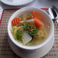 wonton soup at My Thai Vegan Cafe in Boston