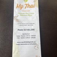 Menu is huge  at My Thai Vegan Cafe in Boston