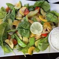 Sea food dish 25$  at My Thai Vegan Cafe in Boston