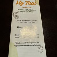   at My Thai Vegan Cafe in Boston