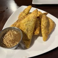 Golden triangles    at My Thai Vegan Cafe in Boston