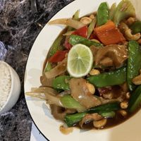 Cashew chicken  at My Thai Vegan Cafe in Boston