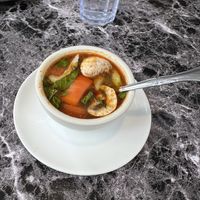 Tom yum soup  at My Thai Vegan Cafe in Boston