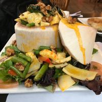The whole coconut at My Thai Vegan Cafe in Boston