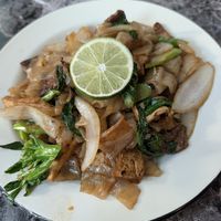 Pad See Ew beef and tofu at My Thai Vegan Cafe in Boston