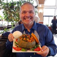 Pumpkin curry in a pumpkin. at My Thai Vegan Cafe in Boston
