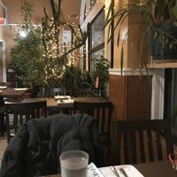 cute seating  at My Thai Vegan Cafe in Boston