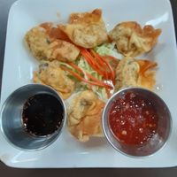 Wontons at My Thai Vegan Cafe in Boston
