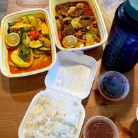 Dining in! Super tasty (wish it had a little more spice though) at My Thai Vegan Cafe in Boston