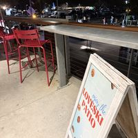 Patio seating for Loveski facing Napa River   at Loveski - Napa  in Napa