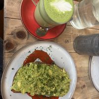 Soya matcha and avocado on toast   at Urban West in Glasgow