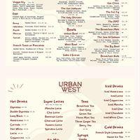 Menu   at Urban West in Glasgow