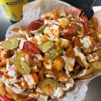 Loaded Vegan “Wonder Woman” fries  at Crave Subs in Hayward