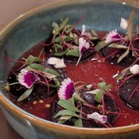Beetroot Raviloi at Angolo Pizza Napolitana in Mexico City