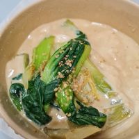 Bock-choi in sesame and tofu sauce at Luckyman Noodles in Milan