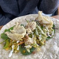Orchard salad wrap with tempura veg  at Heart & Soul in Newquay