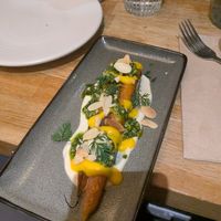 Roasted carrots with pesto and cashew cream at Poco Tapas Bar - Bristol in Bristol