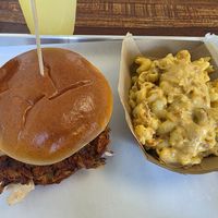 Jackfruit and Diane with a side of Fleetwood Mac and Cheese with Bacon. at Pure Soul Kitchen Co. in Sacramento
