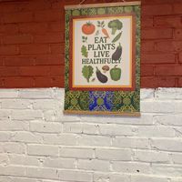 wall art at Himalaya Vegan Organic Restaurant in New York City