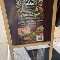 Sign  at Himalaya Vegan Organic Restaurant in New York City