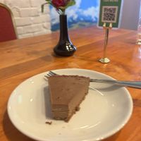 Chocolate pie  at Himalaya Vegan Organic Restaurant in New York City