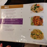 Menu: rice dishes at Kruaboon Thai in Bangkok