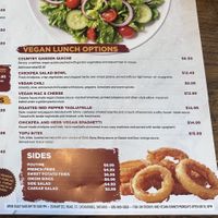 Lunch menu  at Sammy J's Diner in St Catharines