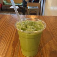 Almond milk matcha lattee  at Refuge Coffee in Fairhope