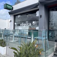 Entrance to restaurant. Outside seating, indoor seating, and upstairs terrace .  at Vegeta  in Tunis