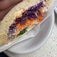 Sandwich with hummus, cabbage, carrots and spinachh  at Caffè Rosso Venezia in Venice