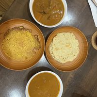 2x coconut flatbread with chicken curry (one flatbread is missing on the photo) and 1x Fried Egg  at Soul Vegan Café in Pulau Pinang