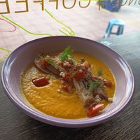 Coconut pumpkin soup at HUGS SONGWAT CAFE in Bangkok