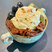 Hummus bowl at The Stage in Dubai