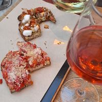 Vegan bruschettas at Drunky Goat in Athens