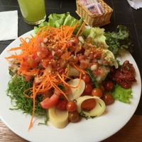 Some of the options of the salad buffet. at Recanto Vegetariano in Sao Paulo
