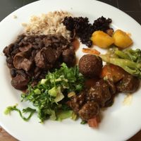 Some of the options of the buffet. at Recanto Vegetariano in Sao Paulo