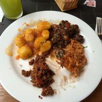 Some of the options of the buffet. at Recanto Vegetariano in Sao Paulo