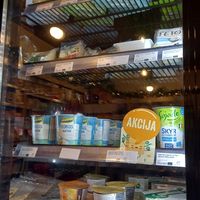 vegan cheese and yoghurt in the shop at Zdravica & Kavica - Martinovka in Zagreb