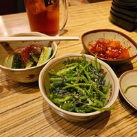 Vegan sides at Shinjuku Hikeshi Gyoza in Tokyo