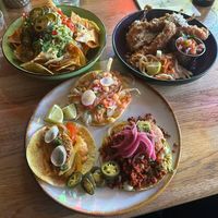 Loaded nachos, mixed tacos, jalapeños rellenos at Antojitos Cantina in Edinburgh