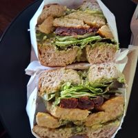 Tempeh bagel at Aleena Minimart in Krabi
