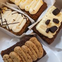 4 of the vegan cake choices at The Brutally Honest Bakery in Birmingham