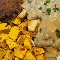 Groovy gravy and soysage was the superstar of this tofu scramble dish at The Little Grill in Harrisonburg